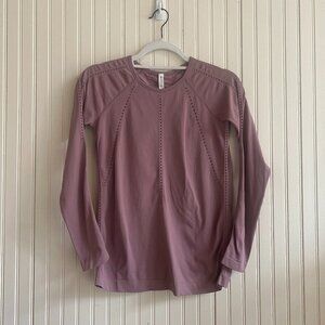 Athleta Foothill Long Sleeve Shirt, Mauve, XS